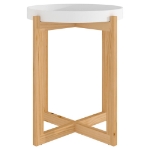 Tavolino Bianco 41x41x48,5cm Legno Multistrato e Massello Pino