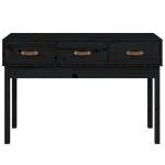 Tavolo Consolle Nero 114x40x75 cm in Legno Massello di Pino