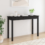 Tavolo Consolle Nero 110x40x75 cm in Legno Massello di Pino