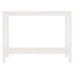 Tavolo Consolle Bianco 110x40x80 cm in Legno Massello di Pino