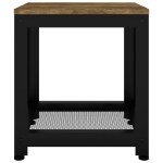 Tavolino Marrone Scuro e Nero 40x40x45 cm MDF e Ferro