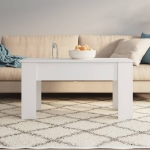 Tavolino da Salotto Bianco 101x49x52 cm in Legno Multistrato