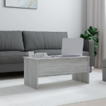 Tavolino Grigio Sonoma 102x50,5x46,5 cm in Legno Multistrato