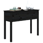 Tavolo Consolle Nero 100x35x75 cm in Legno Massello di Pino