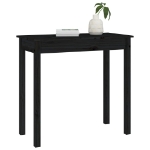 Tavolo Consolle Nero 80x40x75 cm in Legno Massello di Pino