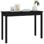 Tavolo Consolle Nero 110x40x75 cm in Legno Massello di Pino