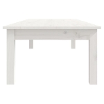 Tavolino da Salotto Bianco 110x50x30 cm Legno Massello di Pino