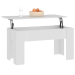 Tavolino da Salotto Bianco 101x49x52 cm in Legno Multistrato