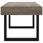 Tavolino da Salotto Grigio e Nero 90x45x40 cm in MDF e Ferro