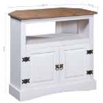 Tavolo Console in Pino Messicano Corona Bianco 80x43x78 cm