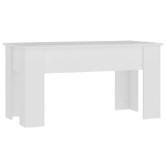 Tavolino da Salotto Bianco 101x49x52 cm in Legno Multistrato