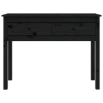 Tavolo Consolle Nero 100x35x75 cm in Legno Massello di Pino