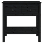 Tavolo Consolle Nero 75x35x75 cm in Legno Massello di Pino