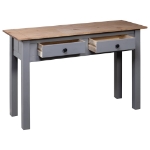 Tavolo Consolle Grigio 110x40x72 cm Legno Massello Pino Panama