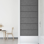 Pannelli Murali 12 pz Grigio Chiaro 90x30 cm Tessuto 3,24 m²