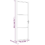 Porta Interna 76x201,5 cm Bianco Opaco Vetro e Alluminio