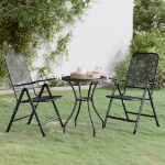 Set da Pranzo per Giardino 3pz Rete Metallica Espansa Antracite