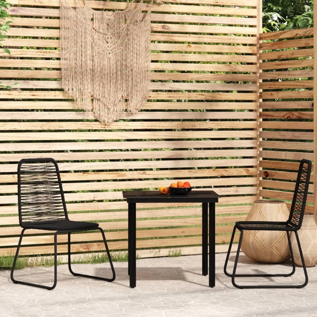 Set Mobili da Pranzo per Giardino 3 pz Nero