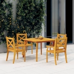 Set Mobili da Pranzo per Giardino 5 pz Legno Massello di Acacia