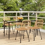 Set da Pranzo da Giardino 5 pz in Polyrattan