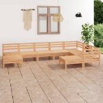 Set Divani da Giardino 9 pz in Legno Massello di Pino