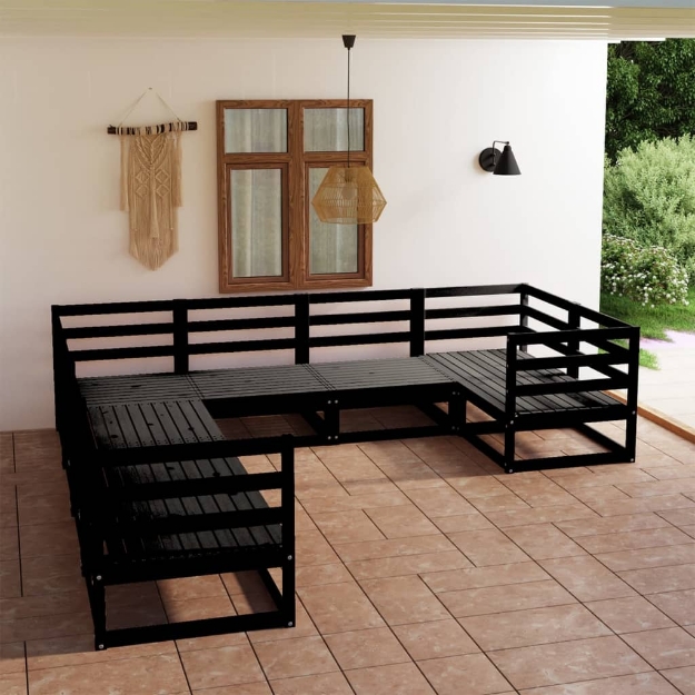 Set Divani da Giardino 8 pz in Legno Massello di Pino