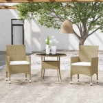 Set Mobili da Pranzo per Giardino 3 pz in Polyrattan Beige