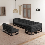 Set Divani da Giardino 8 pz con Cuscini Legno Massello di Pino