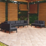 Set Divani da Giardino 8 pz con Cuscini Legno Massello di Pino