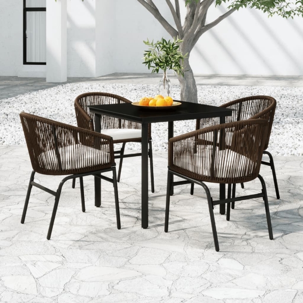 Set Mobili da Pranzo per Giardino 5 pz Marrone