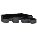 Set Divani da Giardino Pallet 12 pz con Cuscini Massello Pino