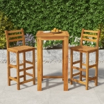 Set da Pranzo per Giardino 3 pz in Legno Massello di Acacia