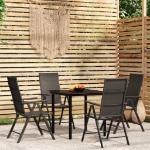 Set Mobili da Pranzo per Giardino 5 pz Nero