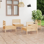 Set Divani da Giardino 4 pz in Legno Massello di Pino