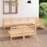 Set Divani da Giardino 8 pz in Legno Massello di Pino