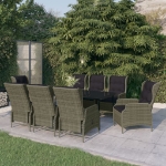 Set Mobili da Pranzo per Giardino 9 pz Marrone