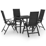 Set Mobili da Pranzo per Giardino 5 pz in Alluminio Antracite