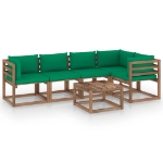 Set Divani Giardino su Pallet 6 pz con Cuscini Pino Impregnato