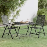 Set da Pranzo per Giardino 3pz Rete Metallica Espansa Antracite