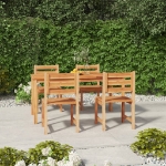 Set da Pranzo per Giardino 5 pz in Legno Massello di Teak