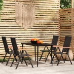 Set da Pranzo da Giardino 5 pz Nero