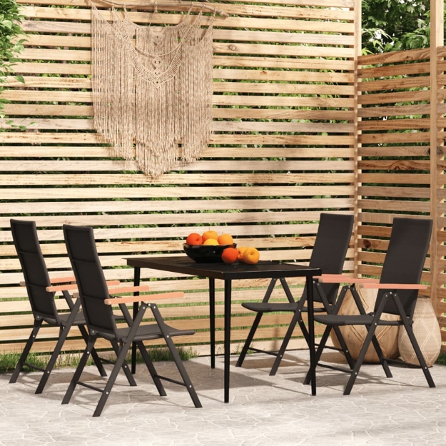 Set da Pranzo da Giardino 5 pz Nero