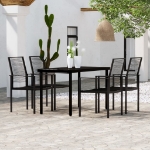 Set da Pranzo da Giardino 5 pz Nero