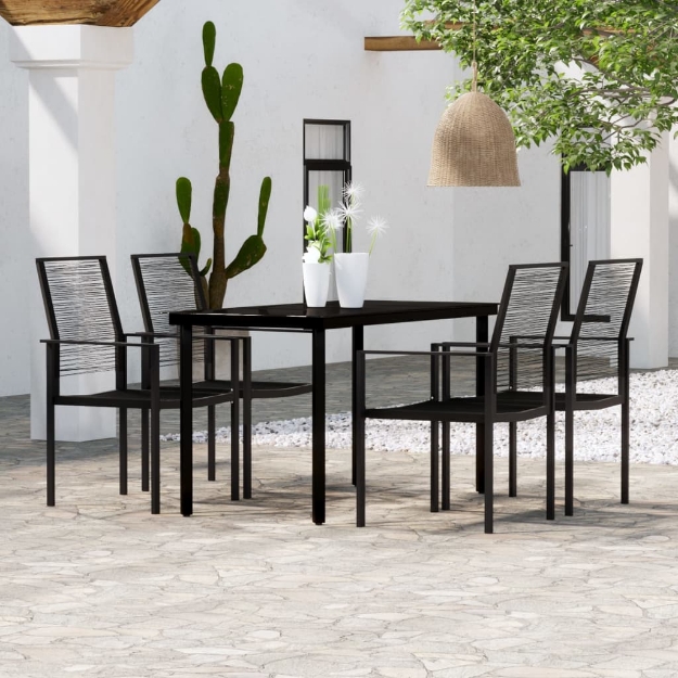 Set da Pranzo da Giardino 5 pz Nero