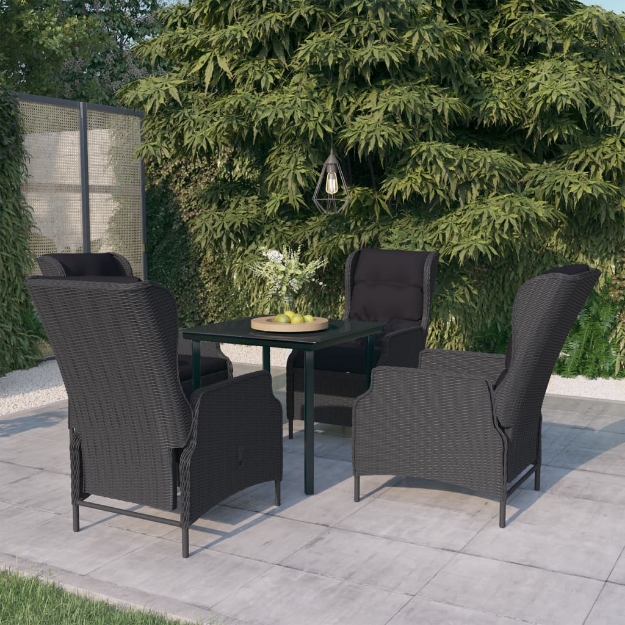 Set Mobili da Pranzo per Giardino 5 pz Grigio Scuro