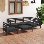 Set Divani da Giardino 6 pz in Legno Massello di Pino Nero