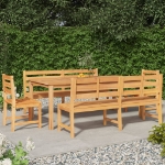 Set da Pranzo per Giardino 5 pz in Legno Massello di Teak