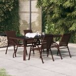 Set da Pranzo da Giardino 5 pz Marrone e Nero