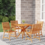 Set Mobili da Pranzo per Giardino 5 pz Legno Massello di Acacia