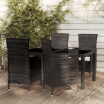 Set Mobili da Giardino 5 pz con Cuscini in Polyrattan Nero